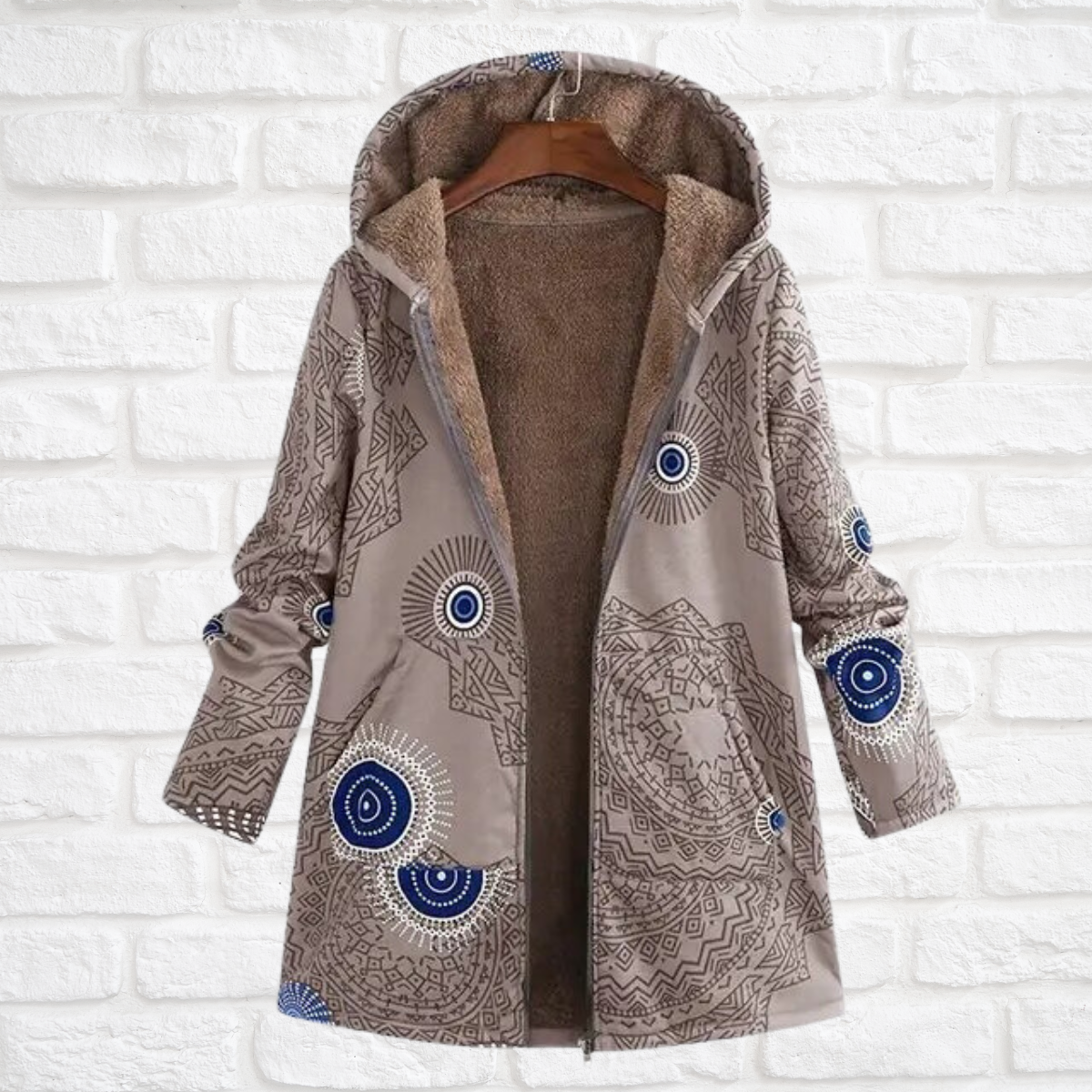 Ashlyn | Neu bedruckte klassische Jacke mit Kapuze