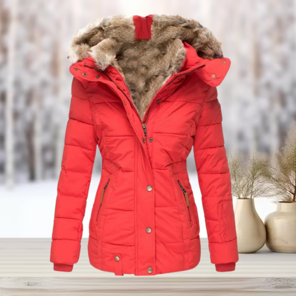 Shany | Elegante Pelz-Winterjacke mit Kapuze