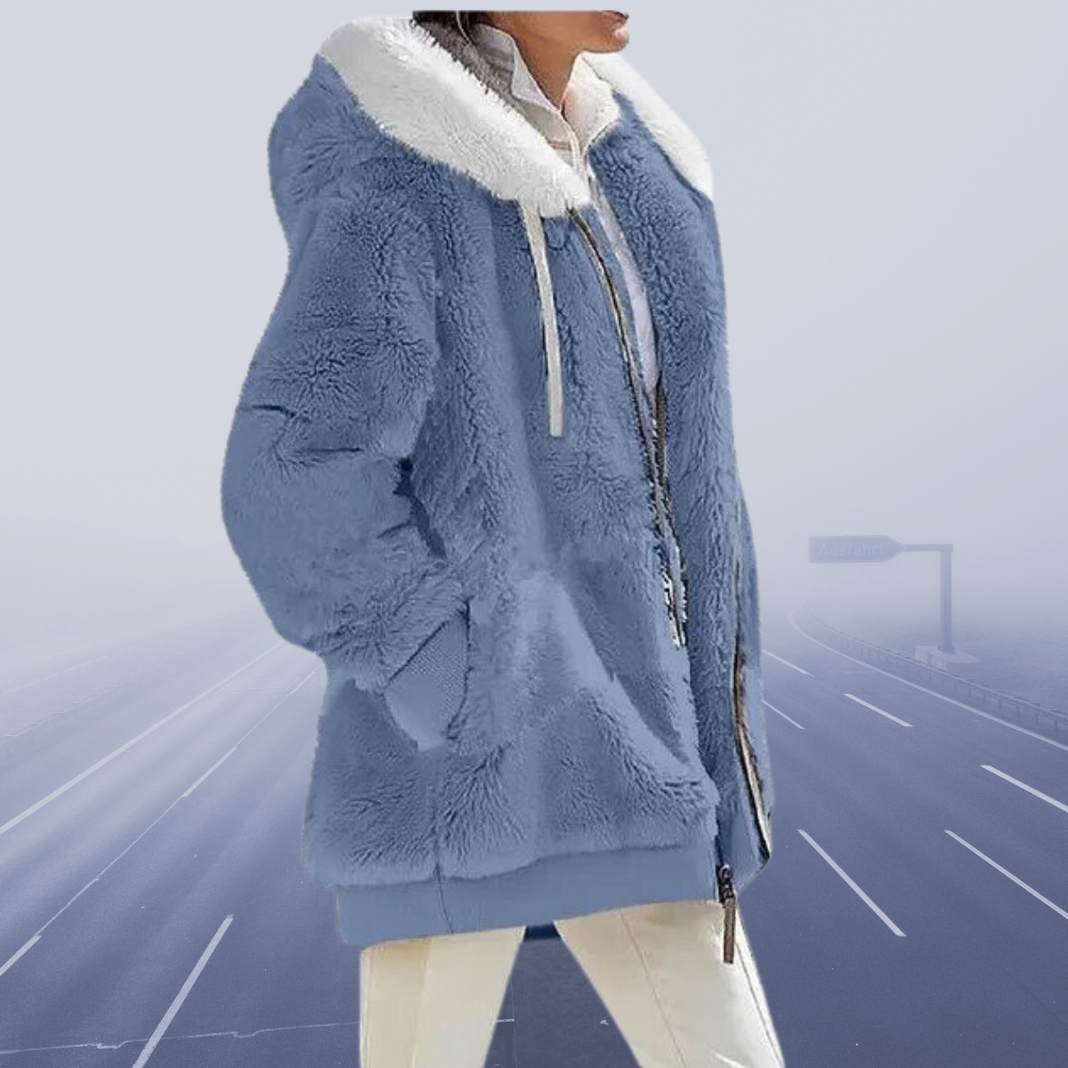 Vladislava | Neu Lässige Fleece-Kapuzenjacke