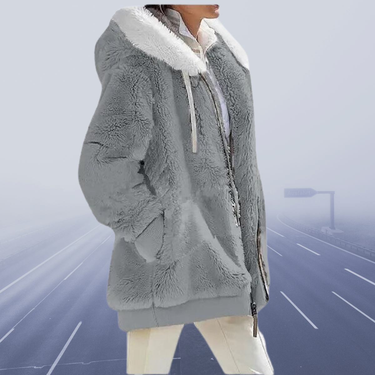 Vladislava | Neu Lässige Fleece-Kapuzenjacke