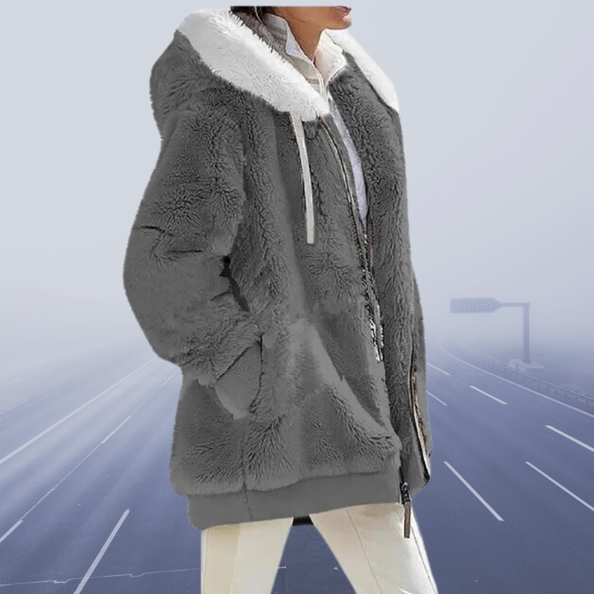 Vladislava | Neu Lässige Fleece-Kapuzenjacke