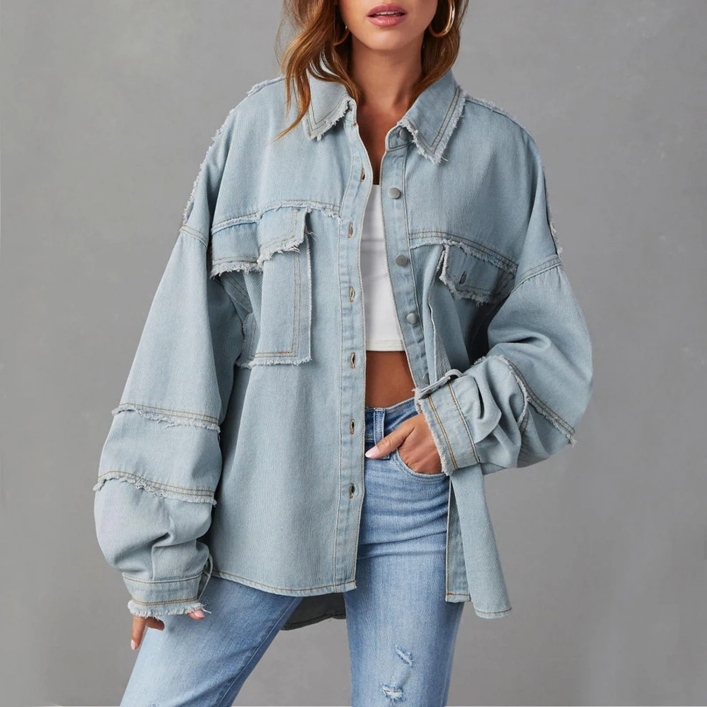 Lea | Graceful Mantel Jeansjacke