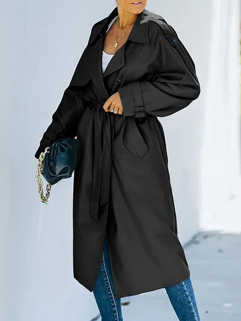 Zweireihiger langer Trenchcoat