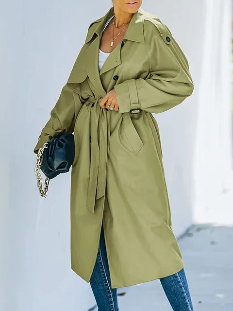 Zweireihiger langer Trenchcoat