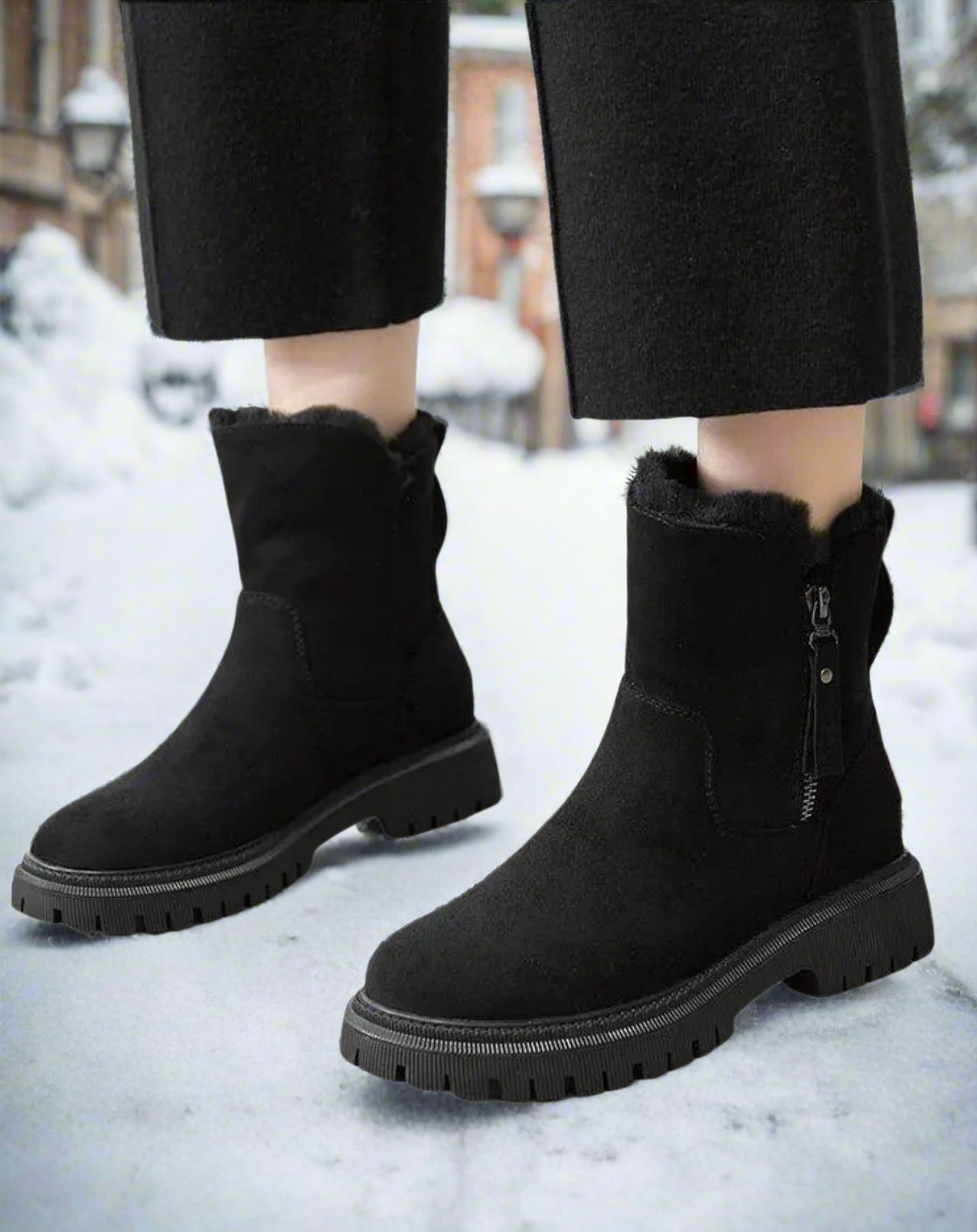 Stilvolle, bequeme Baumwollstiefel mit Quastenreißverschluss für Damen