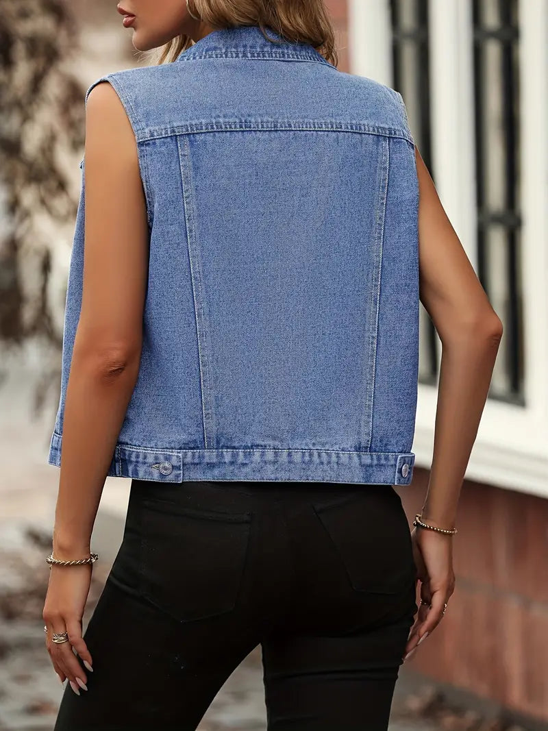 Adelita  |  Ärmellose Denim-Jacke