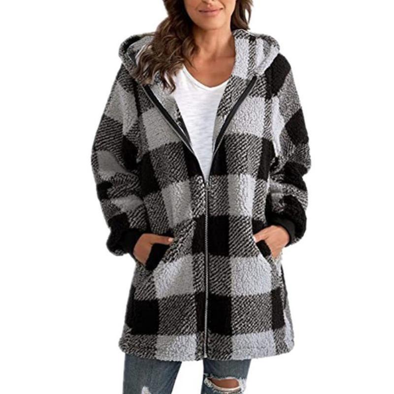 Christina | Damen Plaid Jacke | Kapuze