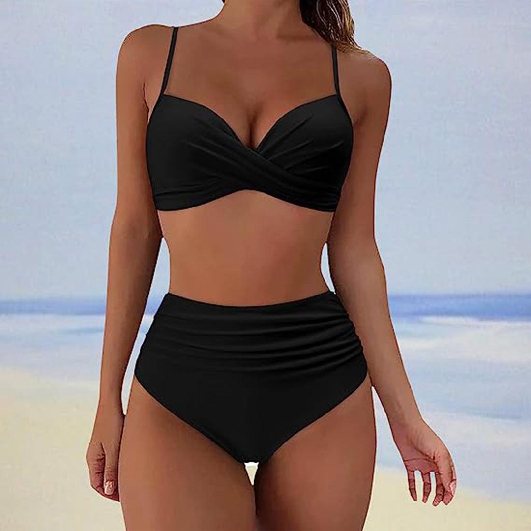 Bella - Stylischer gepolsterter High-Waist-Bikini | Klassischer zweiteiliger Badeanzug mit hoher Taille für Damen