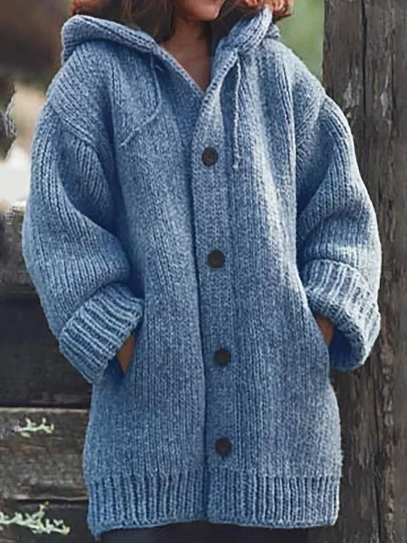 Strickjacke mit Kapuze