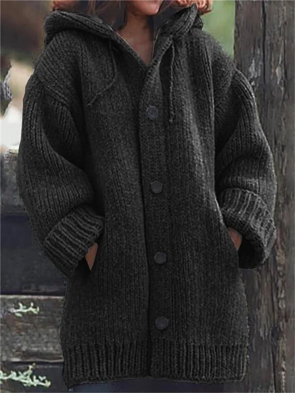 Strickjacke mit Kapuze