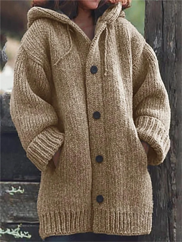 Strickjacke mit Kapuze