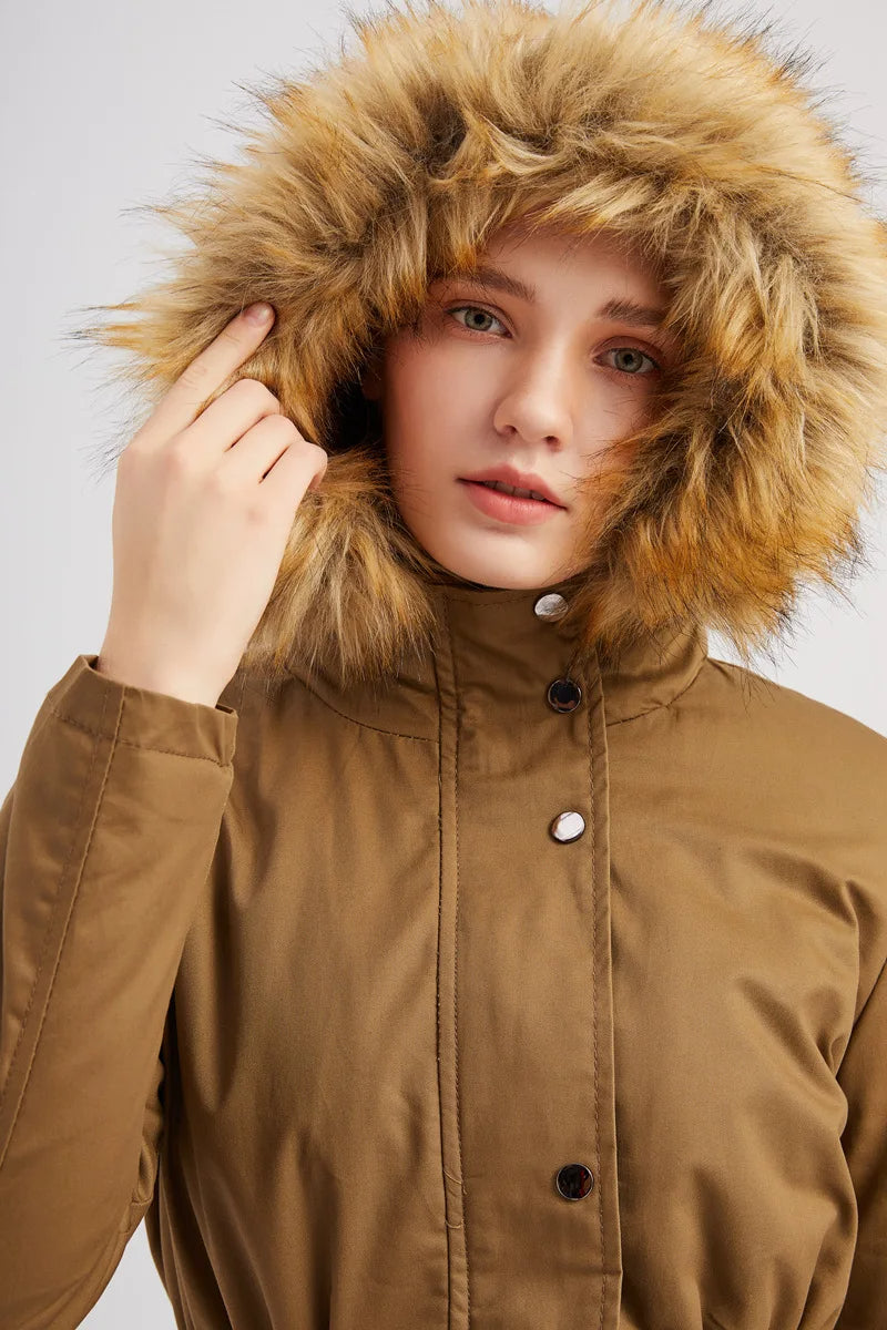 Winterparka mit Kunstfellkapuze für Damen - Fiene