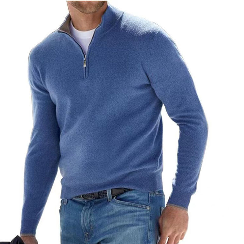 Gero - Basic Pullover aus Kaschmir mit Reißverschluss