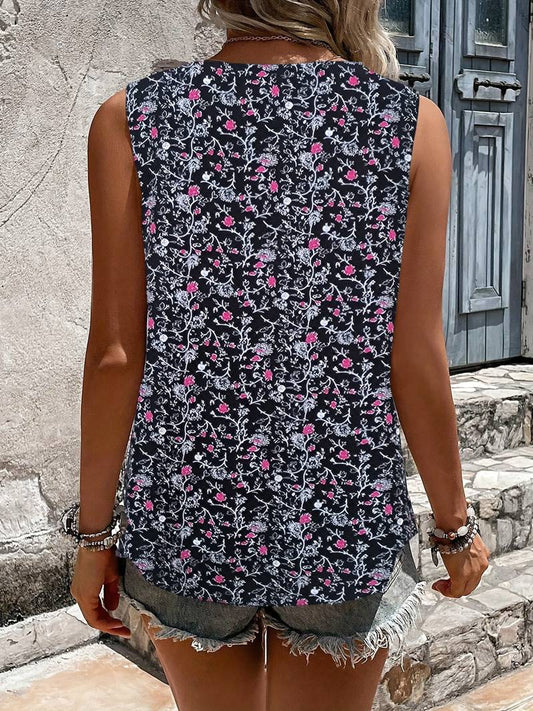 Tanktop mit sommerlichem Blumendruck | Festliche Bluse für Damen