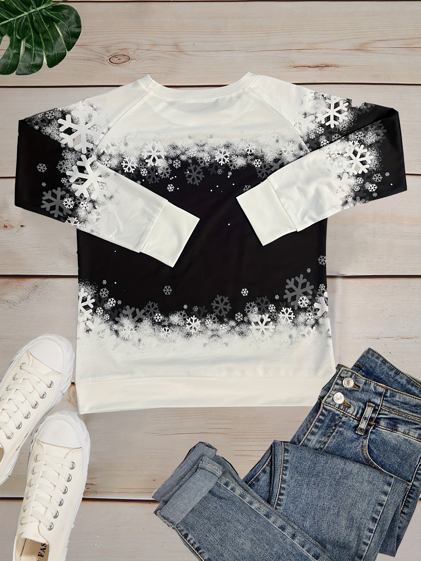 Kamilla™ - Pullover mit Schneekatzen-Print