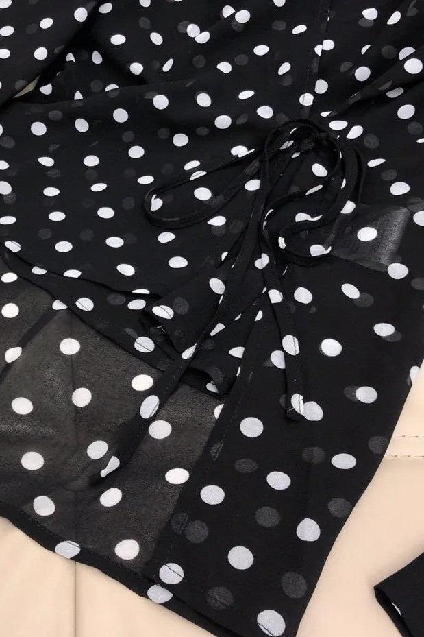 Gilda – Langärmlige Bluse mit Polka Dot-Muster