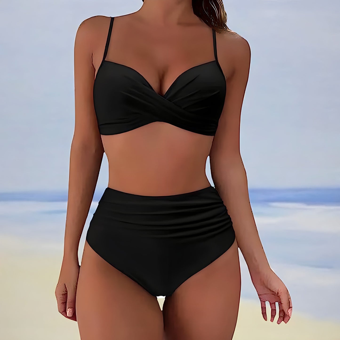 Stylischer Bikini mit hoher Taille