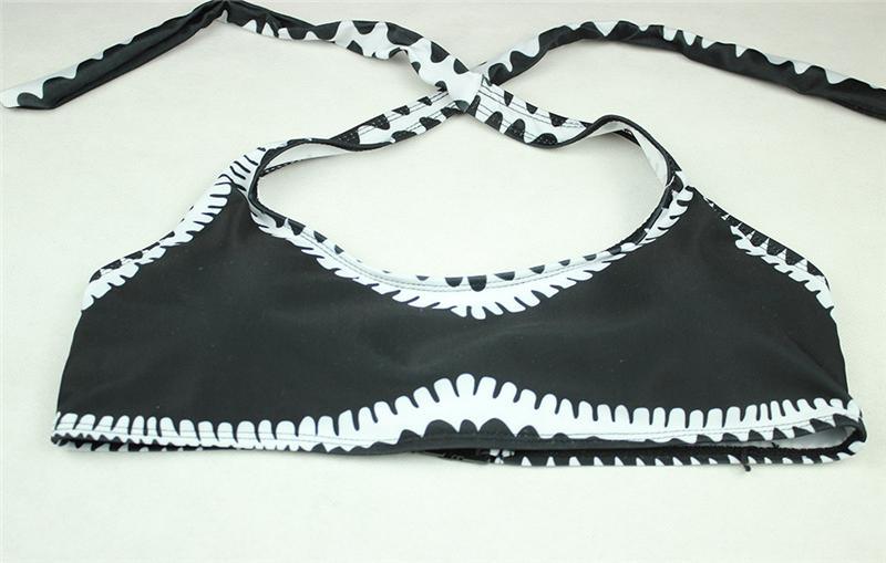 Bella - Schwarz-Weißer Bandeau-Bikini